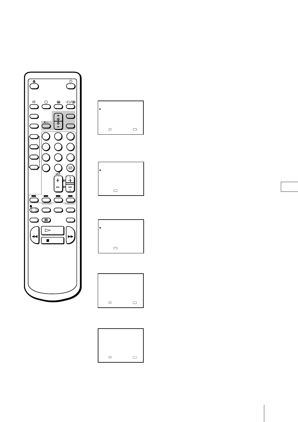 Stap 5 — de klok instellen, Druk op menu om het hoofdmenu af te beelden | Sony Trinitron KV-21V4D User Manual | Page 153 / 232