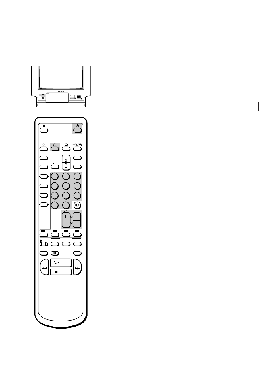 Watching the tv, Switching the video tv on and off, Selecting tv programmes | Adjusting the volume, Switching on, Switching off temporarily | Sony Trinitron KV-21V4D User Manual | Page 16 / 232