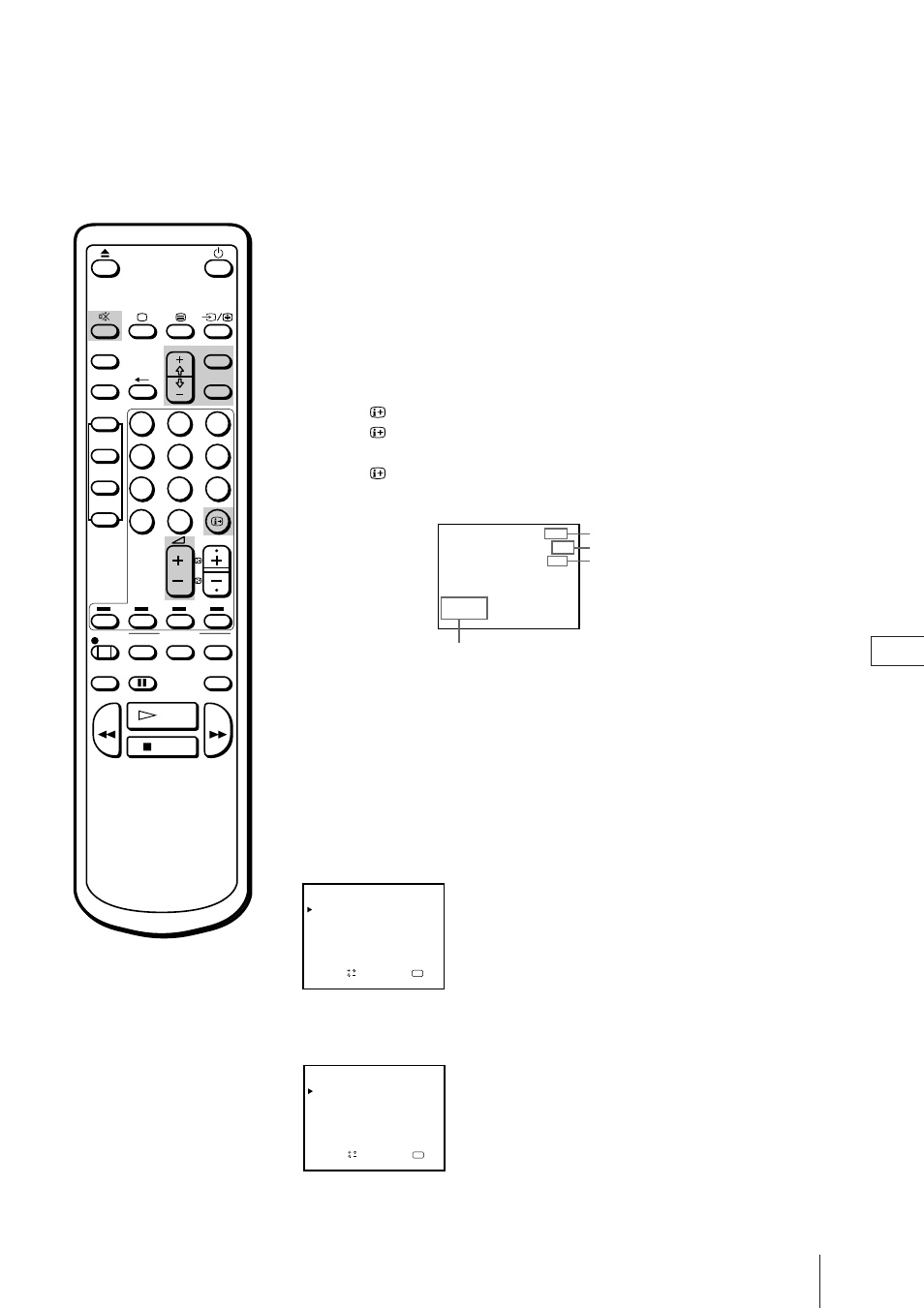 Dämpa ljudet, Visa information på skärmen, Justera bilden | Välja bildeffekt, Tryck på menu för att visa huvudmenyn | Sony Trinitron KV-21V4D User Manual | Page 201 / 232