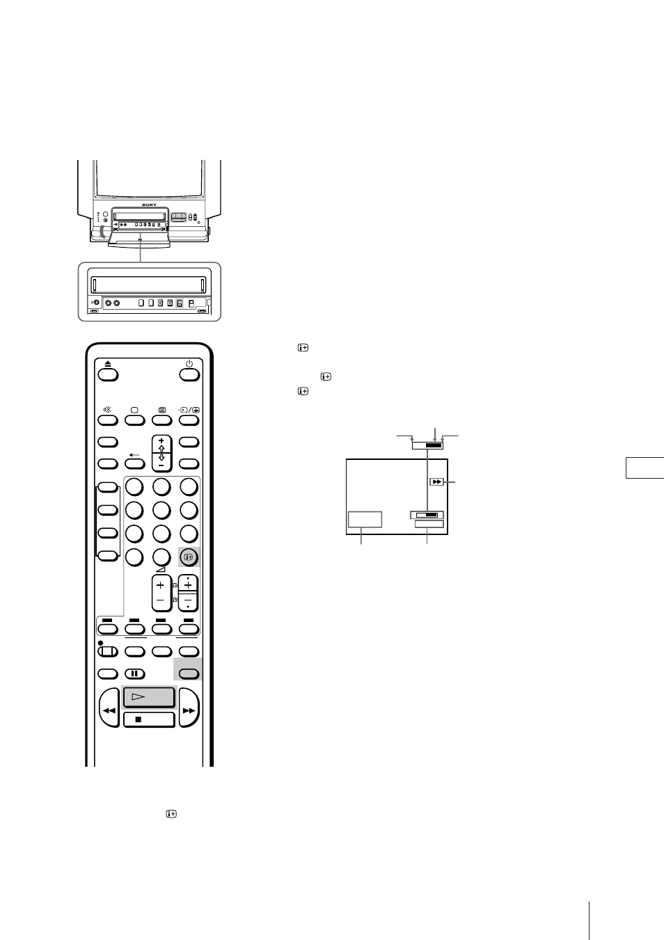 Att spela upp bandet upprepade gånger, Visa information på skärmen, Nollställa räkneverket | Sony Trinitron KV-21V4D User Manual | Page 208 / 232