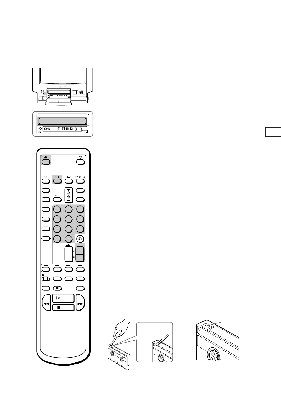 Wiedergabe einer videokassette, Einlegen der videokassette, Herausnehmen einer videokassette | Sony Trinitron KV-21V4D User Manual | Page 68 / 232