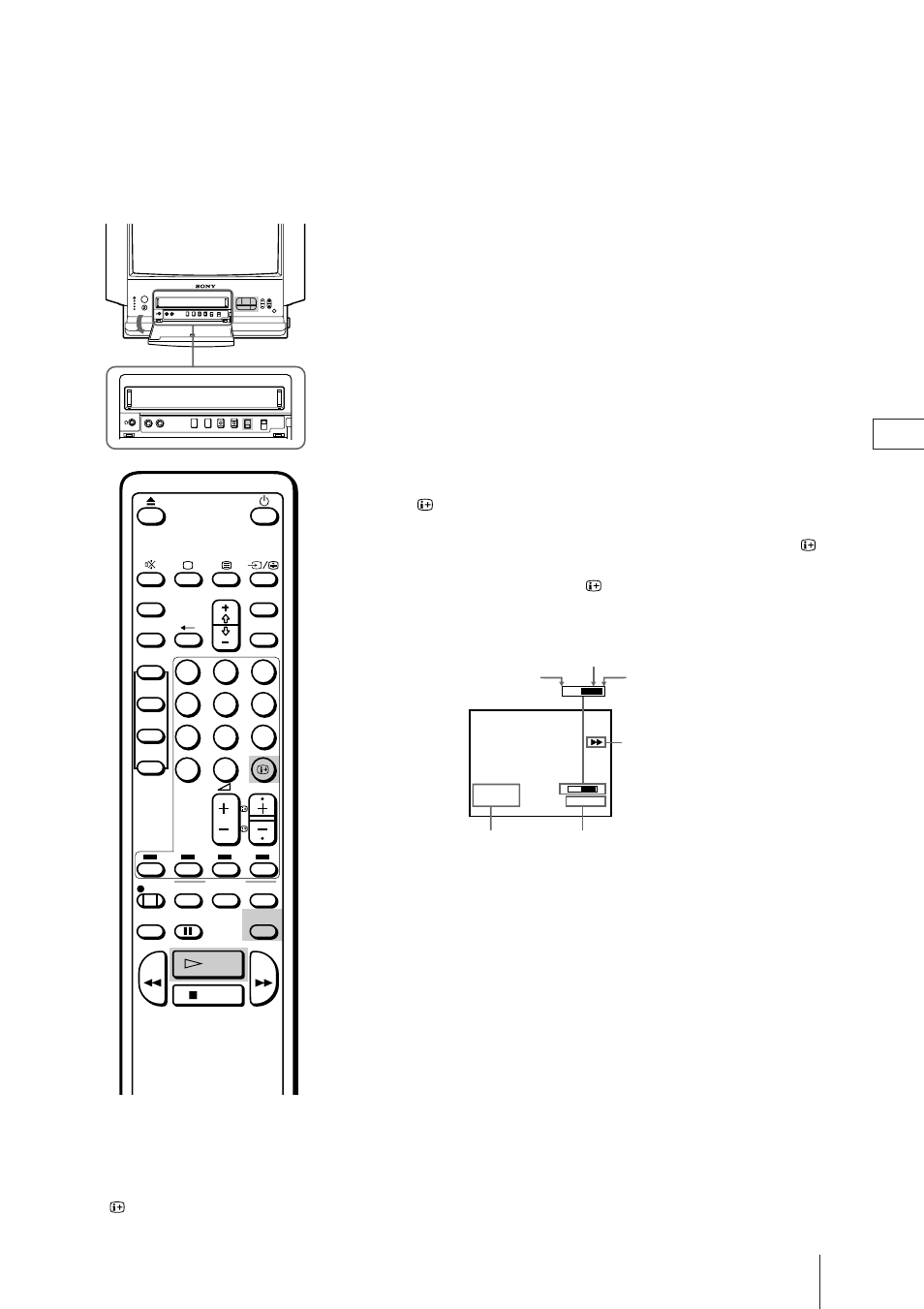 Zurückstellen des bandzählers, Aufrufen der bildschirmanzeigen | Sony Trinitron KV-21V4D User Manual | Page 70 / 232
