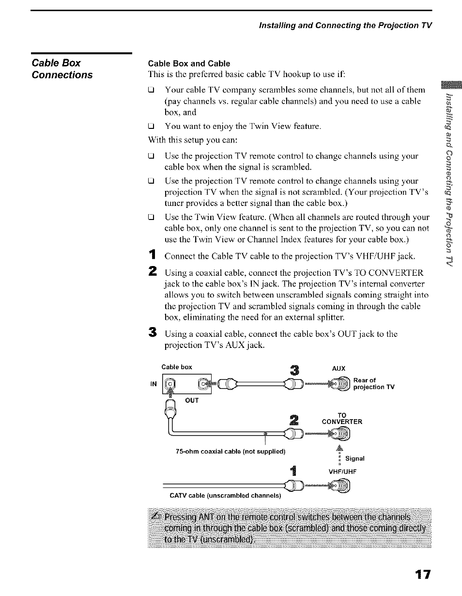 Cable box and cable | Sony KP 51HW40 User Manual | Page 17 / 81