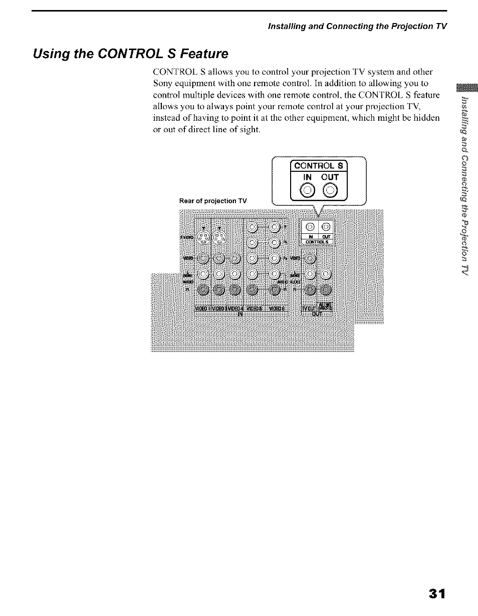 Using the control s feature | Sony KP 51HW40 User Manual | Page 31 / 81