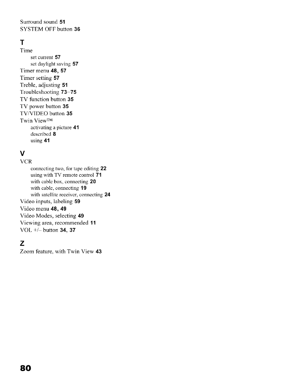 Sony KP 51HW40 User Manual | Page 80 / 81