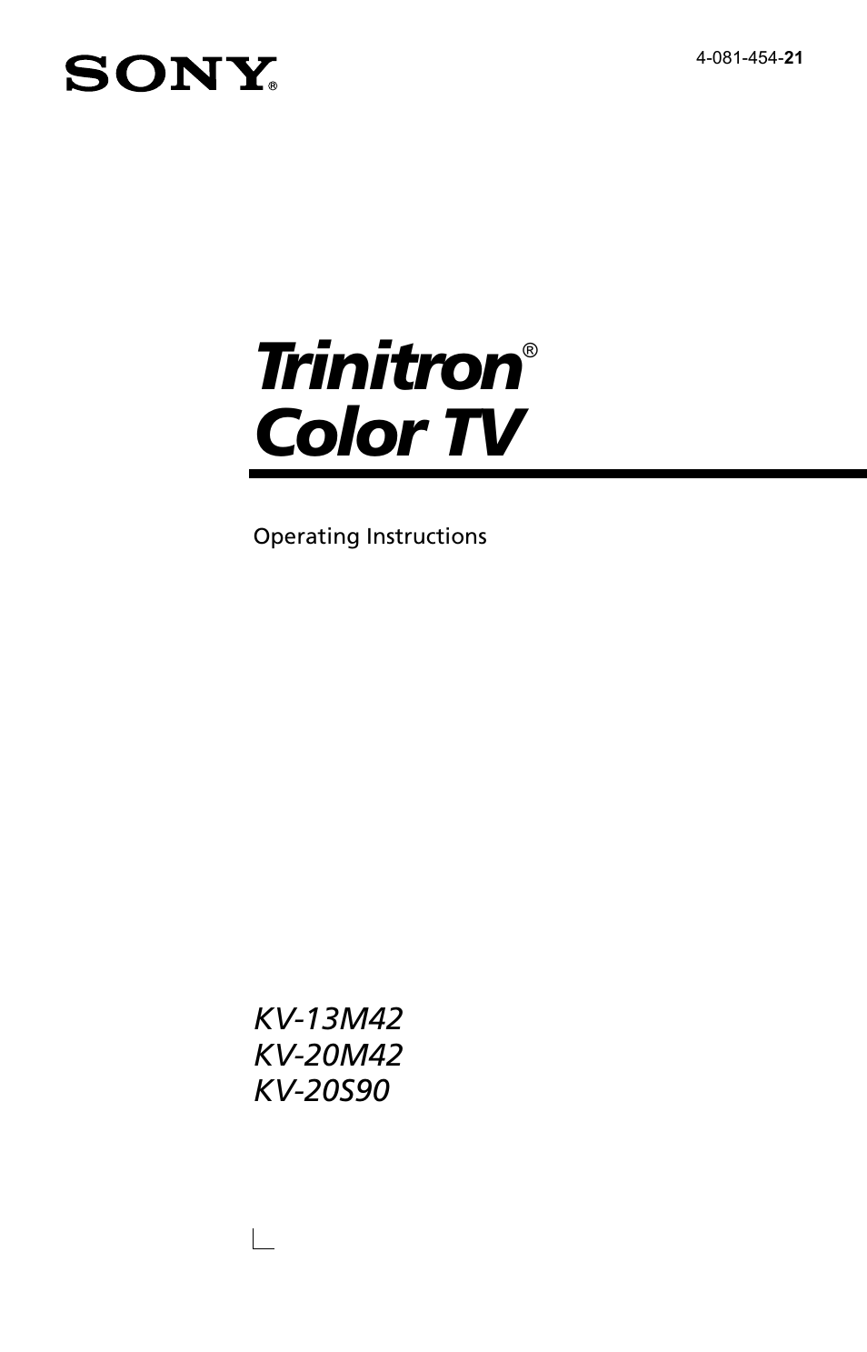 Sony KV 13M42 User Manual | 48 pages