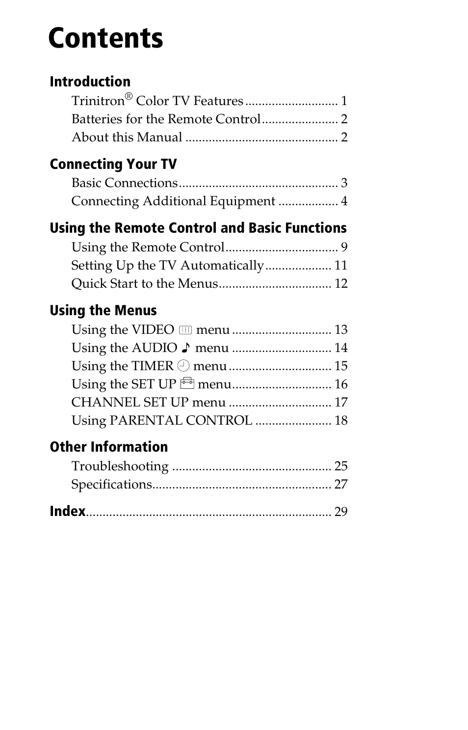 Sony KV 13M42 User Manual | Page 11 / 48