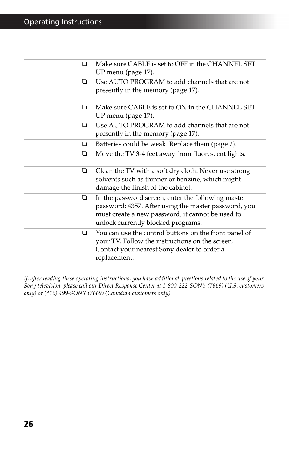 Sony KV 13M42 User Manual | Page 38 / 48