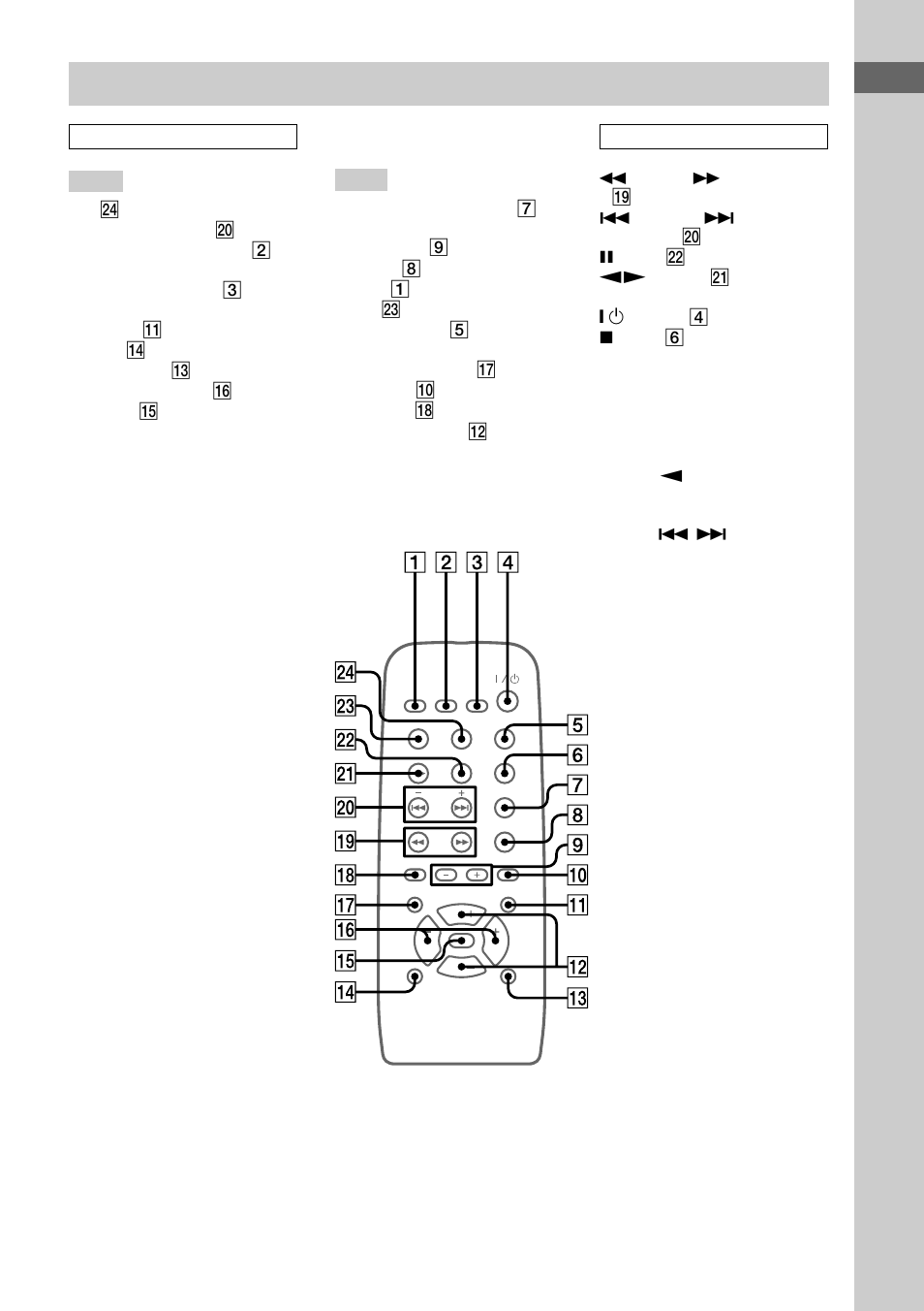 Remote control | Sony CMT-EP505 User Manual | Page 5 / 24