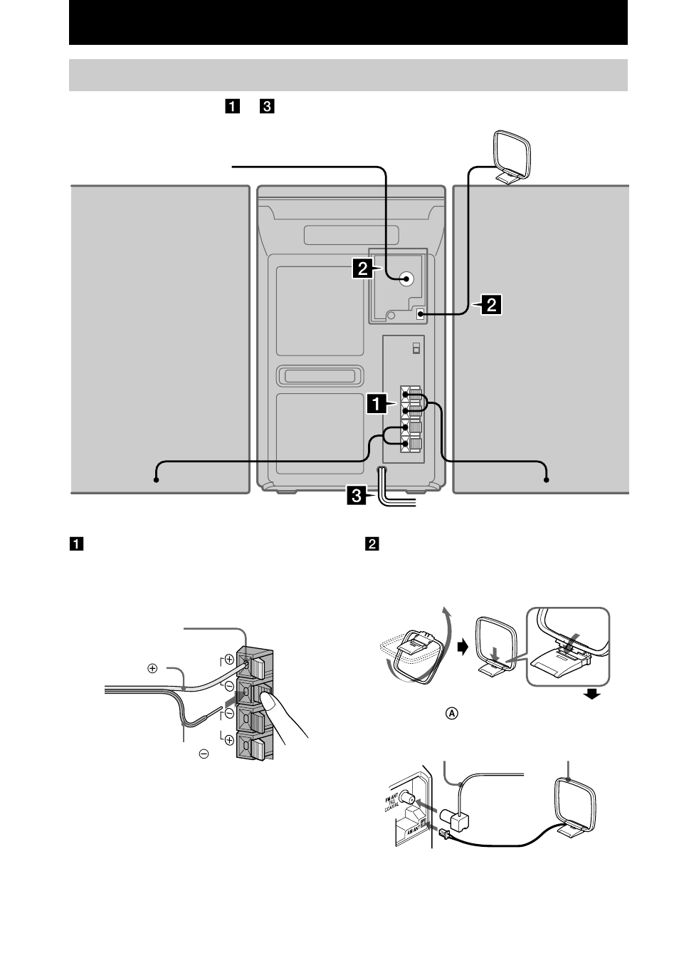 Getting started, Hooking up the system | Sony CMT-EP505 User Manual | Page 6 / 24