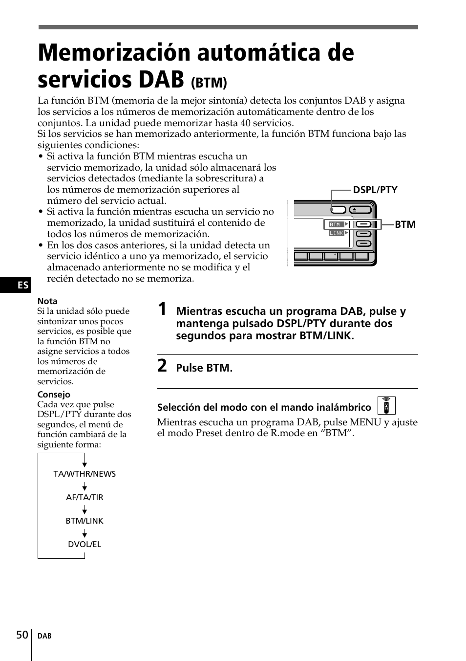 Btm), Pulse btm | Sony CDX-C90R User Manual | Page 134 / 170