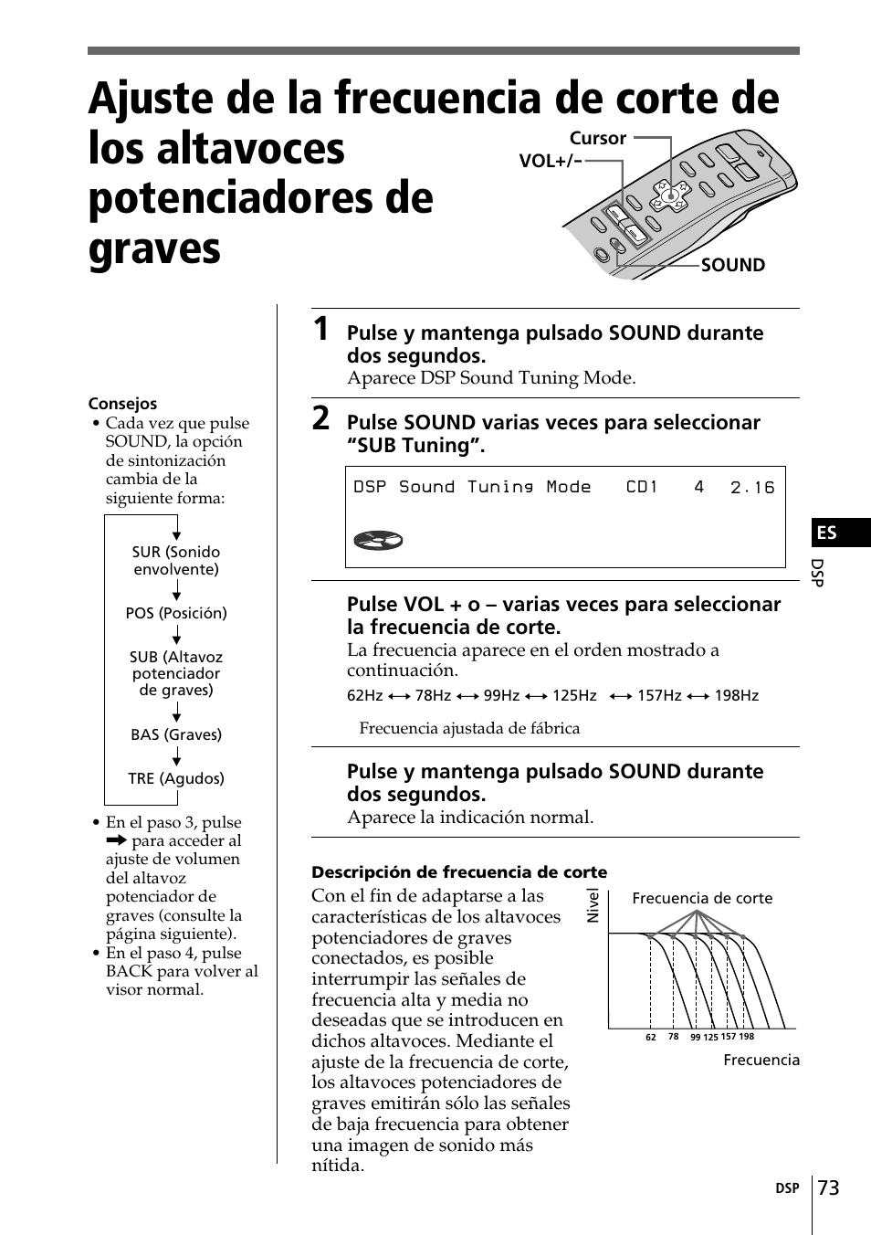 Sub tuning c.off125hz | Sony CDX-C90R User Manual | Page 157 / 170