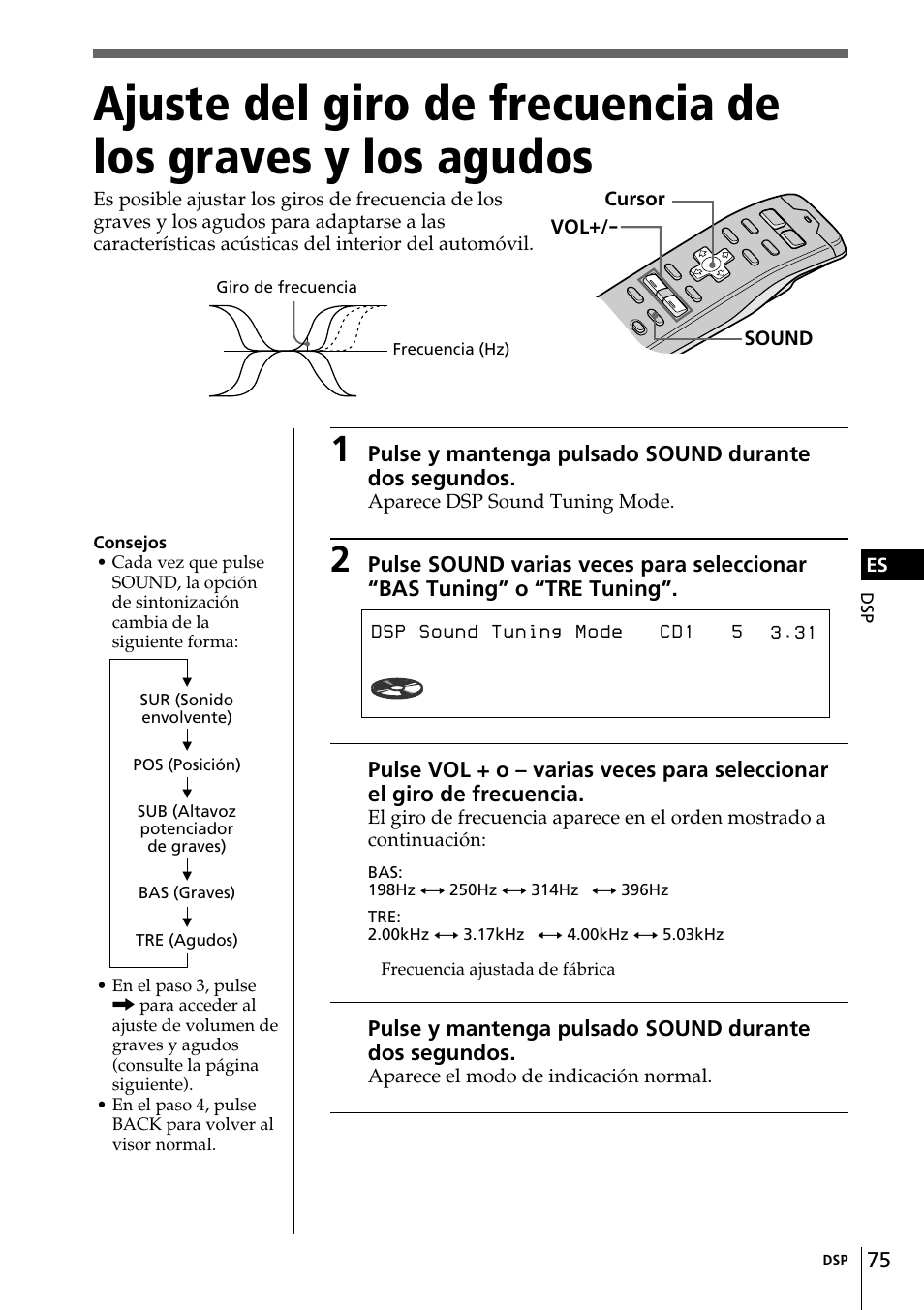 Bas tuning 250hz | Sony CDX-C90R User Manual | Page 159 / 170