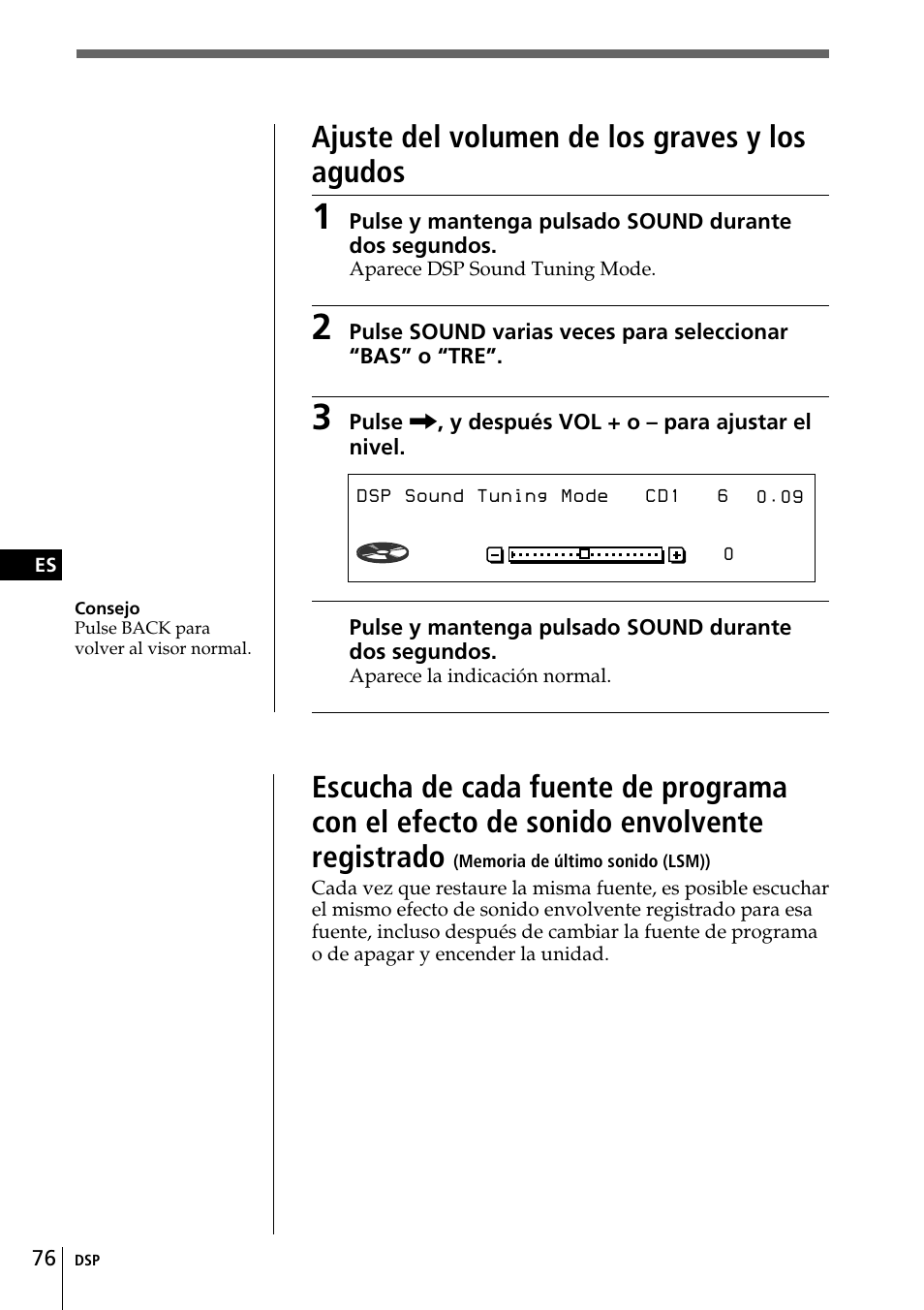 Bas 250hz, Ajuste del volumen de los graves y los agudos | Sony CDX-C90R User Manual | Page 160 / 170