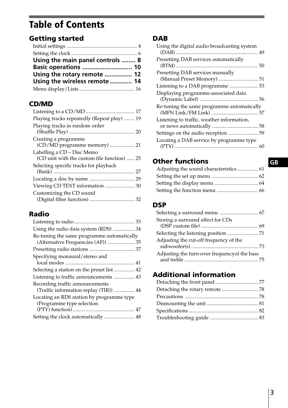 Sony CDX-C90R User Manual | Page 3 / 170