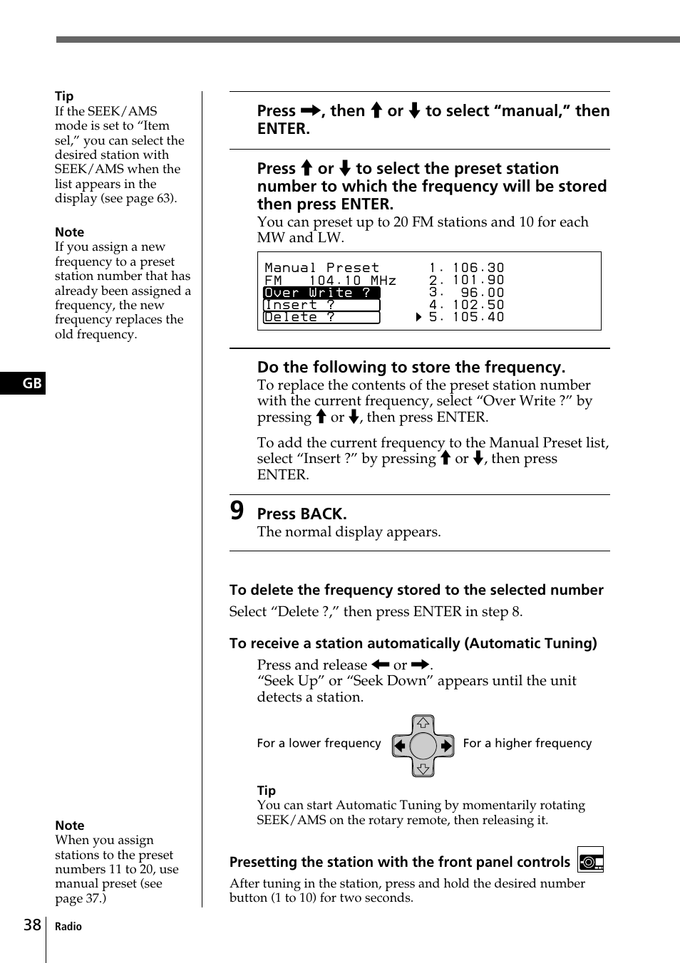 Sony CDX-C90R User Manual | Page 38 / 170