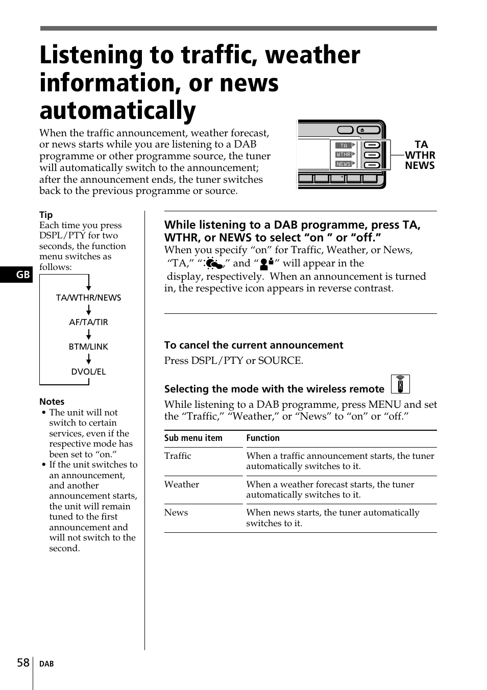 Sony CDX-C90R User Manual | Page 58 / 170