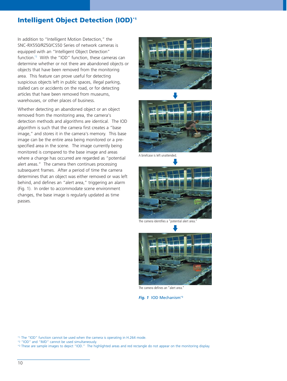 Intelligent object detection (iod) | Sony SNC-CS50P User Manual | Page 10 / 16
