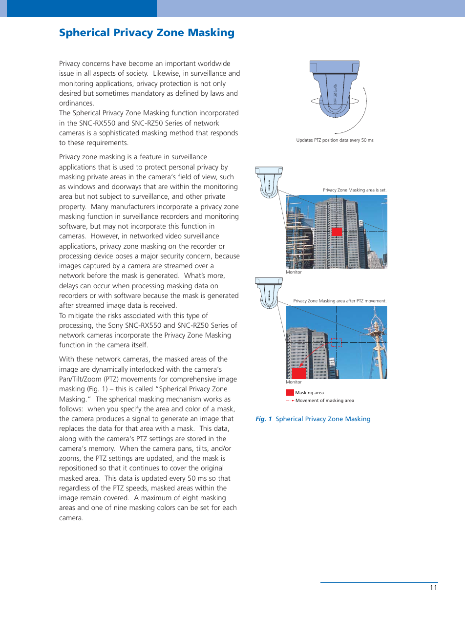 Spherical privacy zone masking | Sony SNC-CS50P User Manual | Page 11 / 16