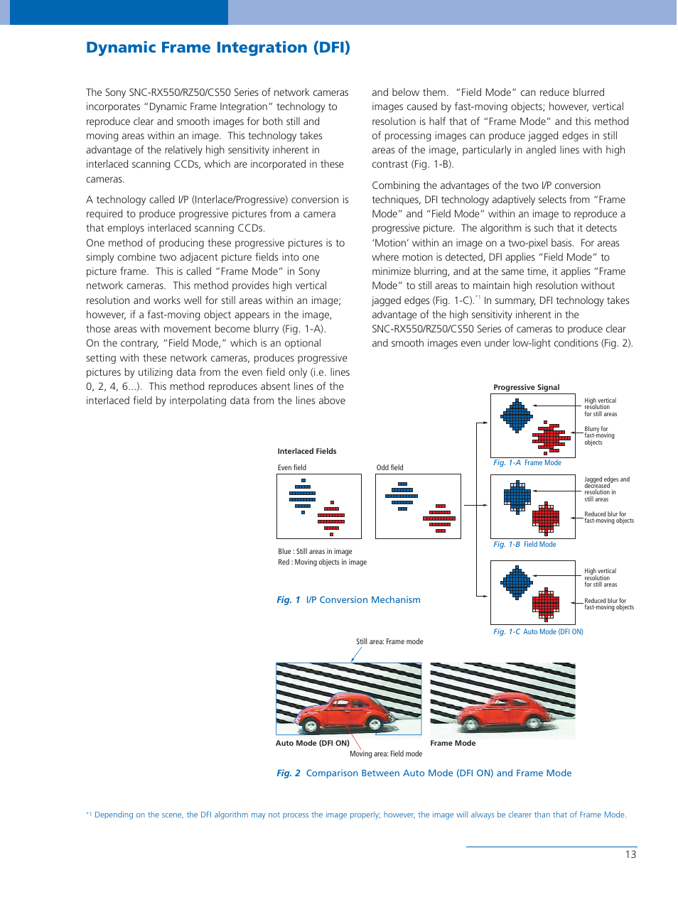 Dynamic frame integration (dfi) | Sony SNC-CS50P User Manual | Page 13 / 16