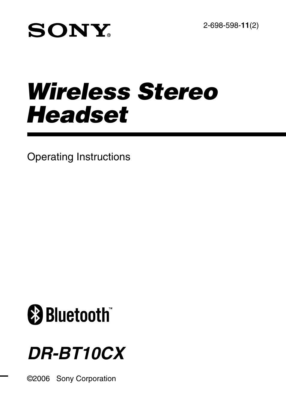 Sony DR-BT10CX User Manual | 28 pages