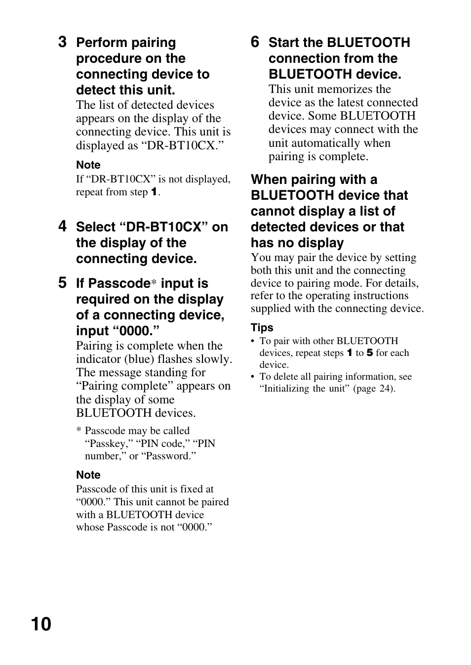 Sony DR-BT10CX User Manual | Page 10 / 28