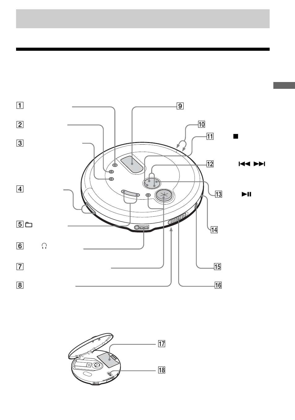 Procedimientos iniciales, Localización de los controles | Sony D-NE715 User Manual | Page 43 / 104