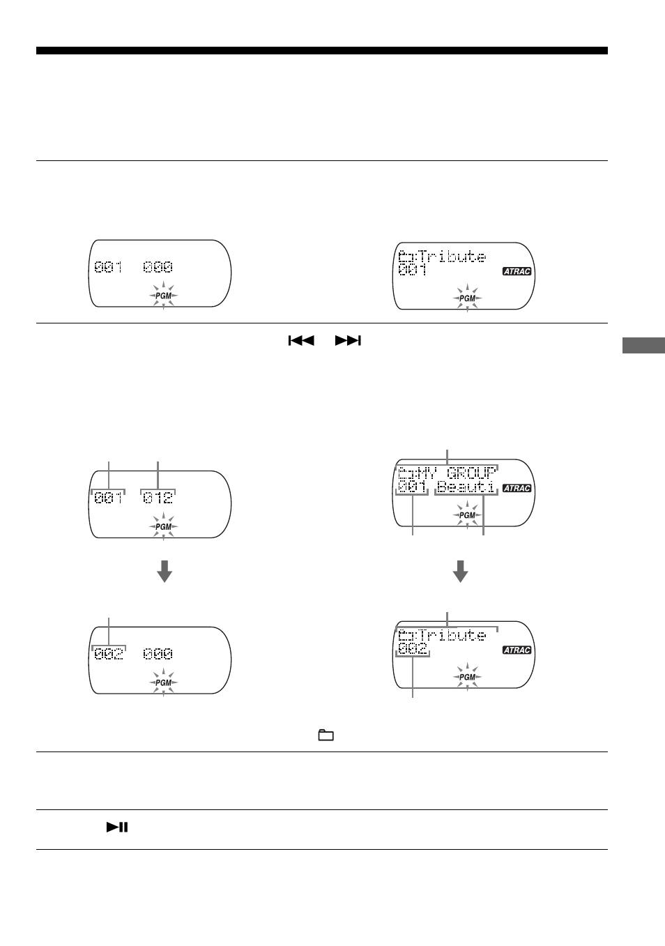 Reproducción de pistas en el orden que, Se desee (reproducción pgm), Reproducción de pistas en el orden que se desee | Sony D-NE715 User Manual | Page 55 / 104