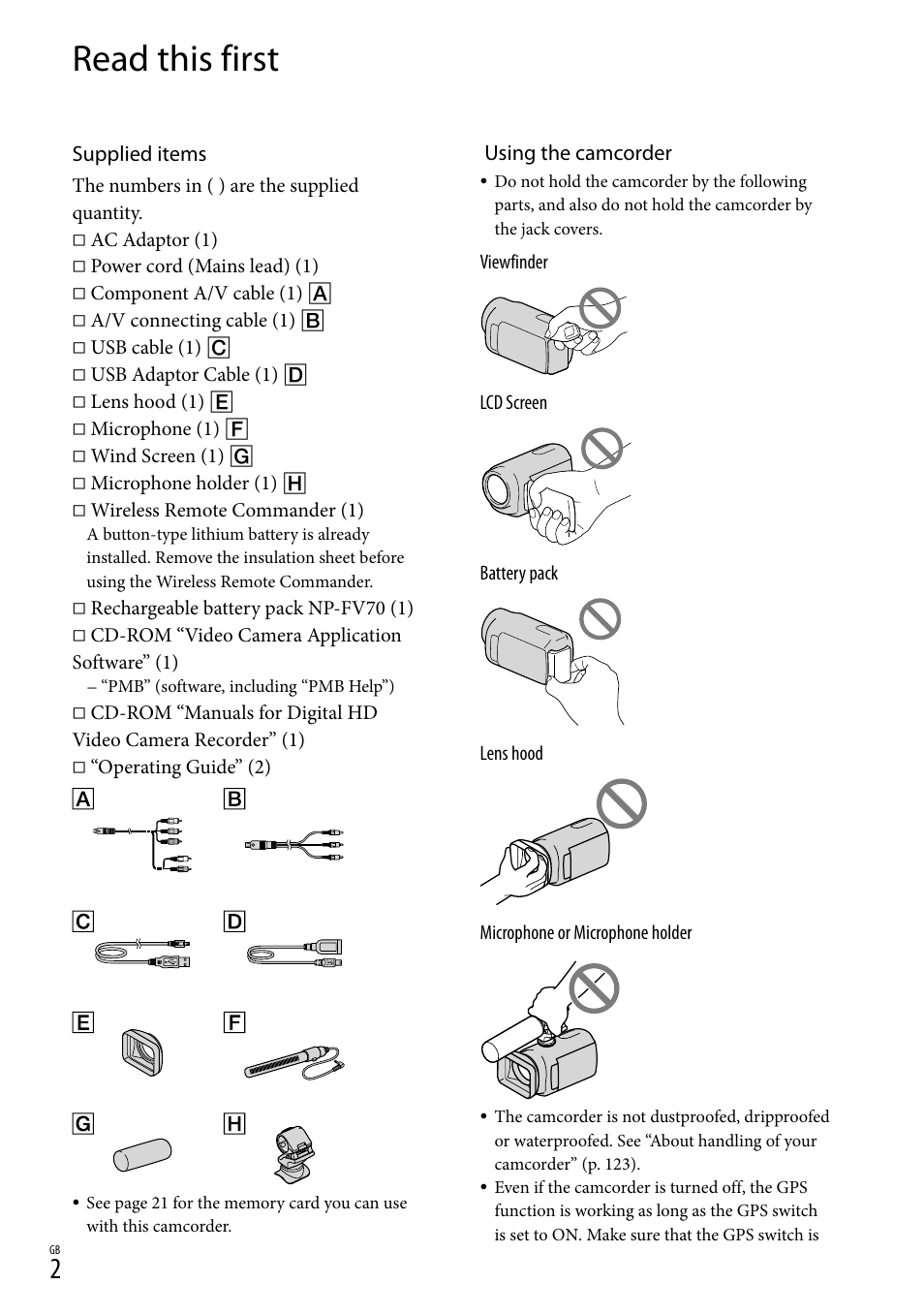 Read this first | Sony 4-191-794-11(1) User Manual | Page 2 / 139