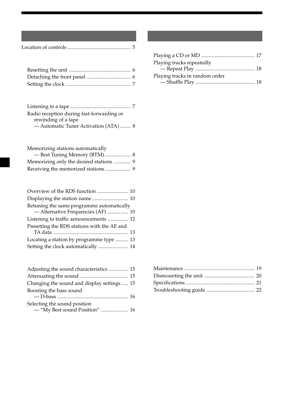 Sony XR-L200 User Manual | Page 4 / 112