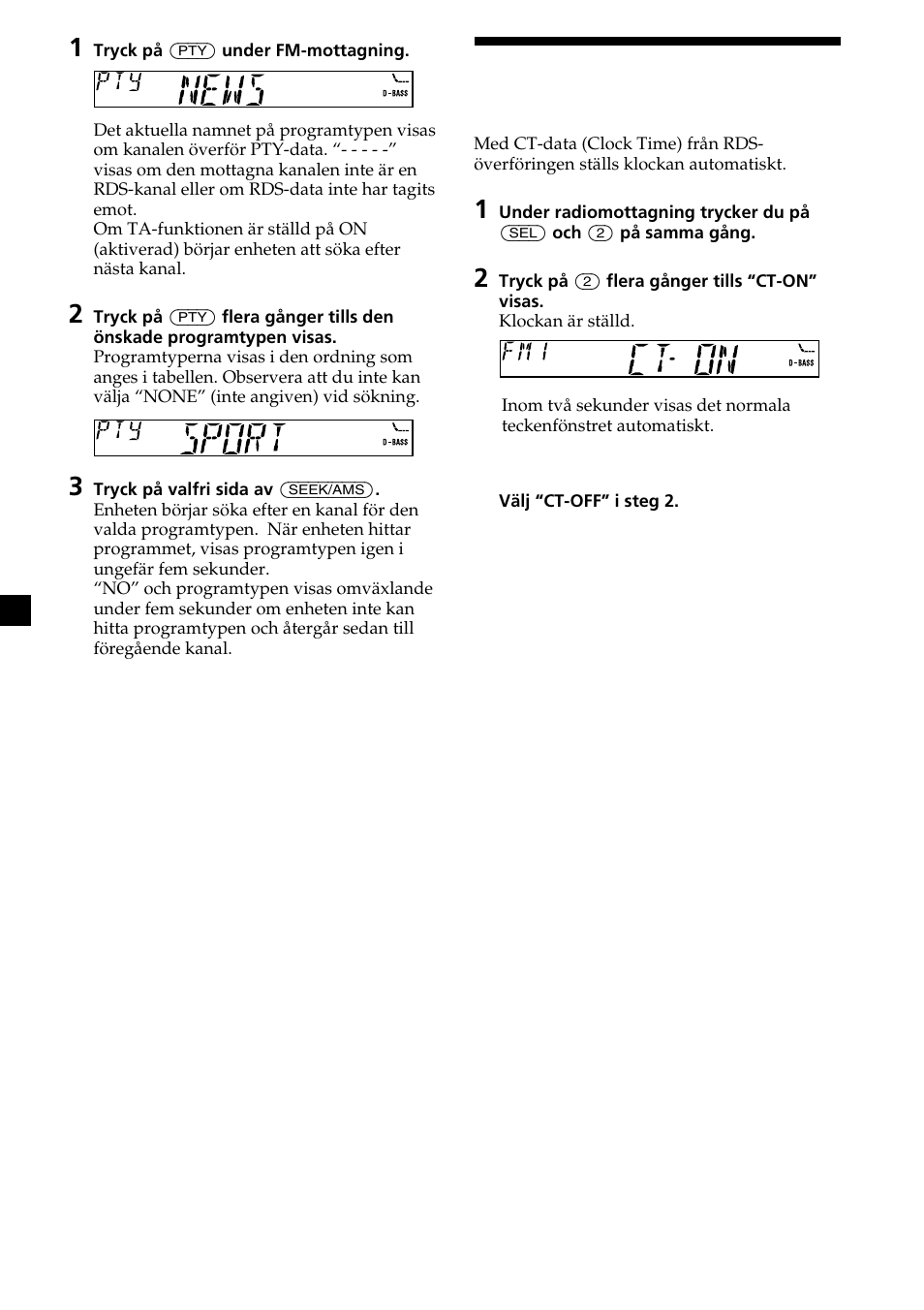 Ställa klockan automatiskt | Sony XR-L200 User Manual | Page 58 / 112