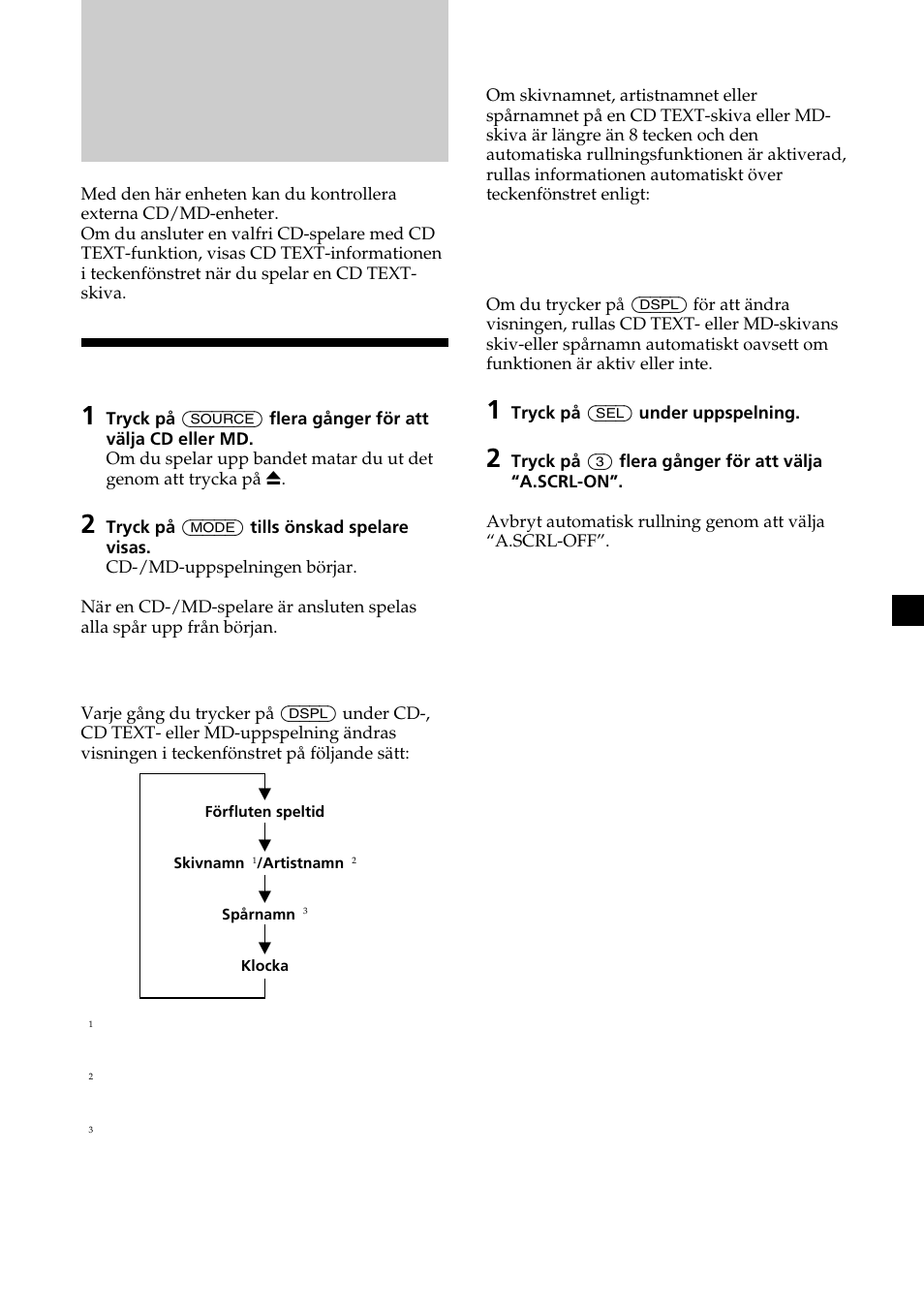 Cd-/md-spelare, Spela en cd eller md | Sony XR-L200 User Manual | Page 61 / 112