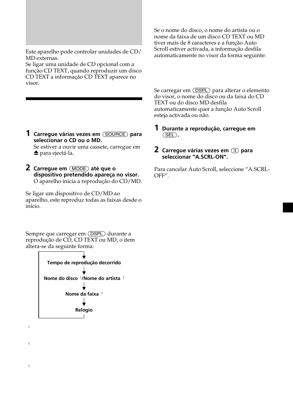 Dispositivo de cd/md, Reprodução de um cd ou md | Sony XR-L200 User Manual | Page 83 / 112