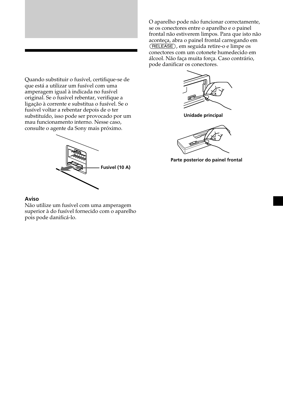 Informação adicional, Manutenção | Sony XR-L200 User Manual | Page 85 / 112