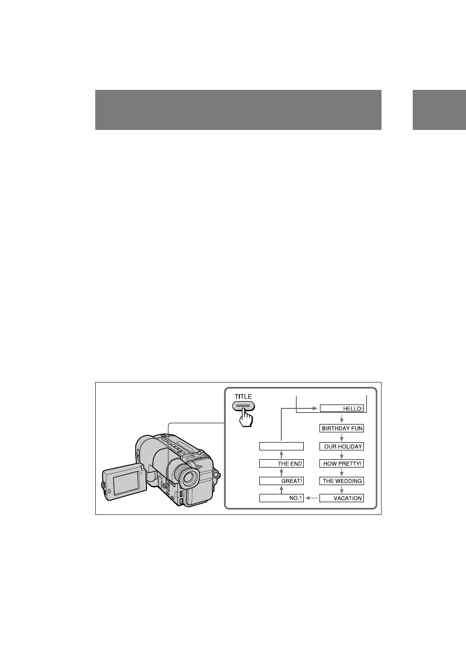 Superimposing a title, Superposición de un título | Sony CCD-TRV21 User Manual | Page 34 / 72