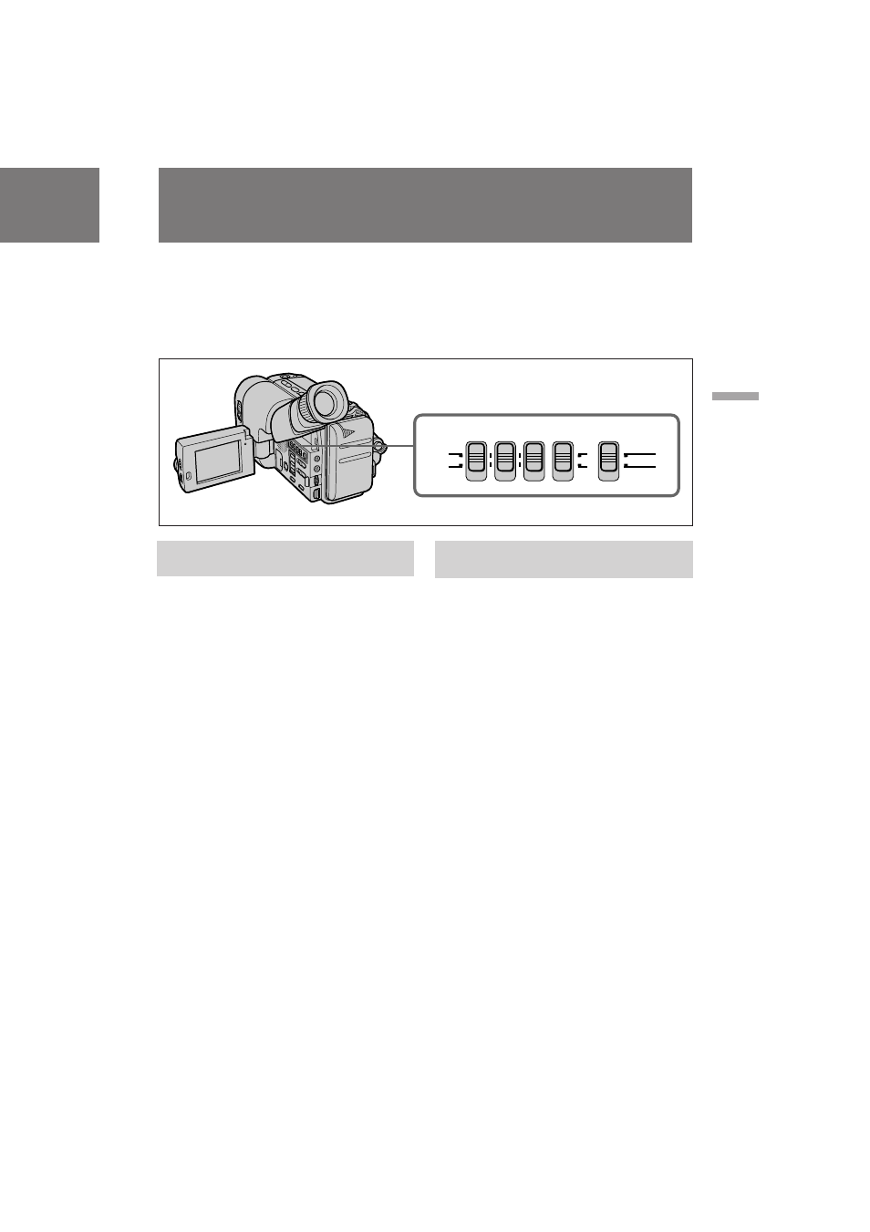 Changing the mode settings, Cambio de los ajustes de modo, Selecting the mode setting of each item | Selección de los ajustes de modo en cada ítem | Sony CCD-TRV21 User Manual | Page 37 / 72