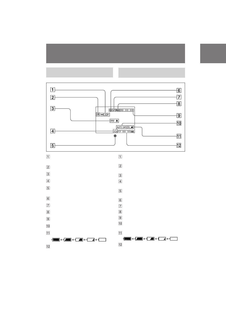 Identifying the parts, Identificación de las partes | Sony CCD-TRV21 User Manual | Page 70 / 72