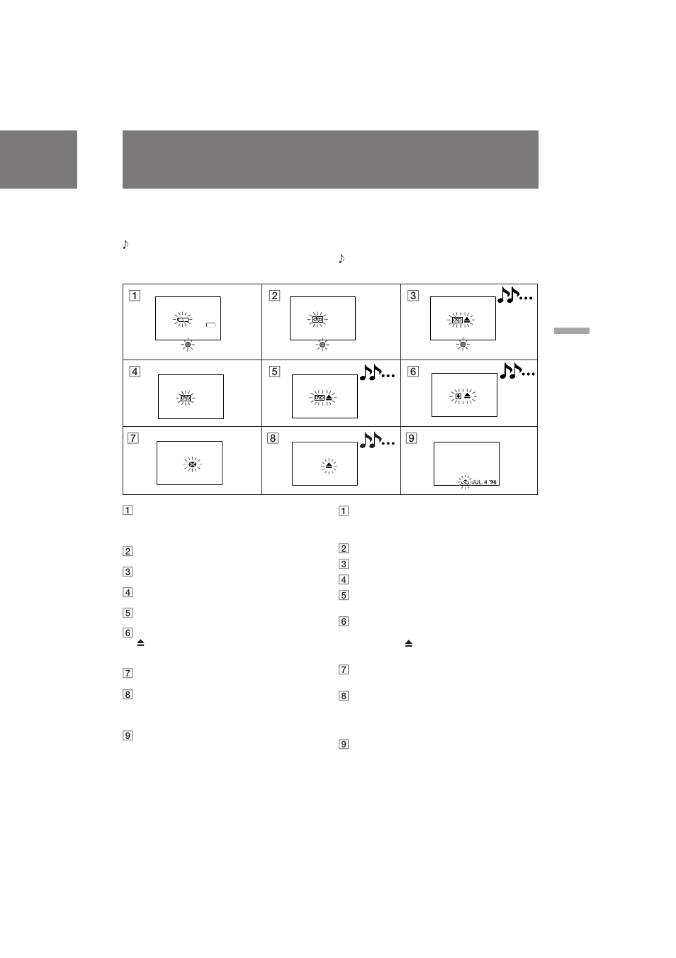 Warning indicators indicadores de advertencia | Sony CCD-TRV21 User Manual | Page 71 / 72