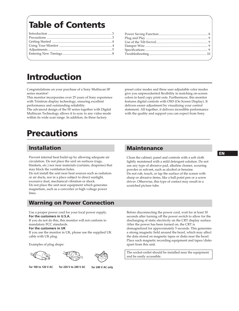 Sony CPD-20SF2T5 User Manual | Page 3 / 48