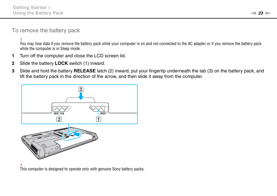 Sony VAIO VPCCW1 Series User Manual | Page 23 / 168