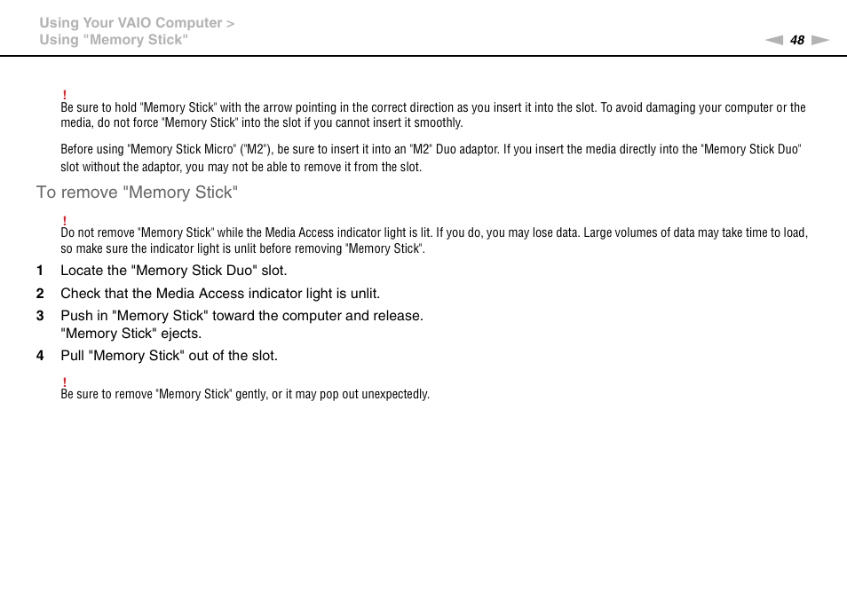 Sony VAIO VPCCW1 Series User Manual | Page 48 / 168