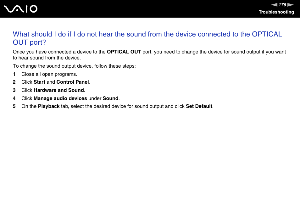 Sony VAIO V G C - LT 2 0 User Manual | Page 176 / 197