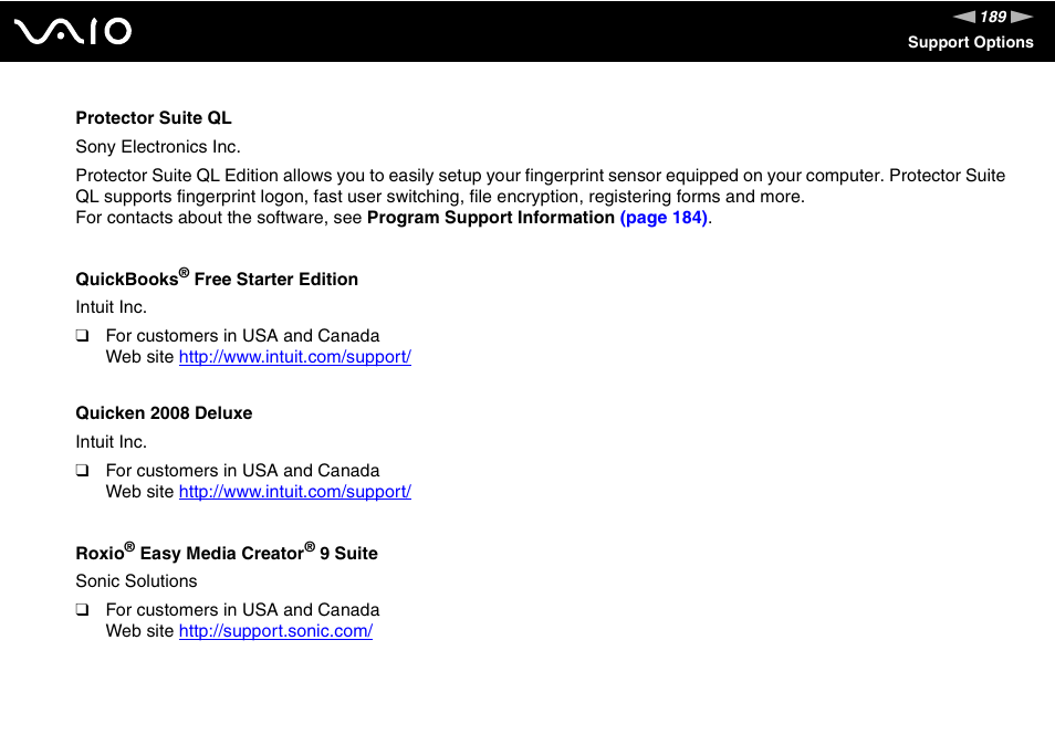 Sony VAIO V G C - LT 2 0 User Manual | Page 189 / 197
