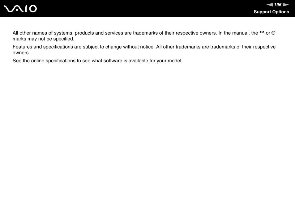 Sony VAIO V G C - LT 2 0 User Manual | Page 196 / 197