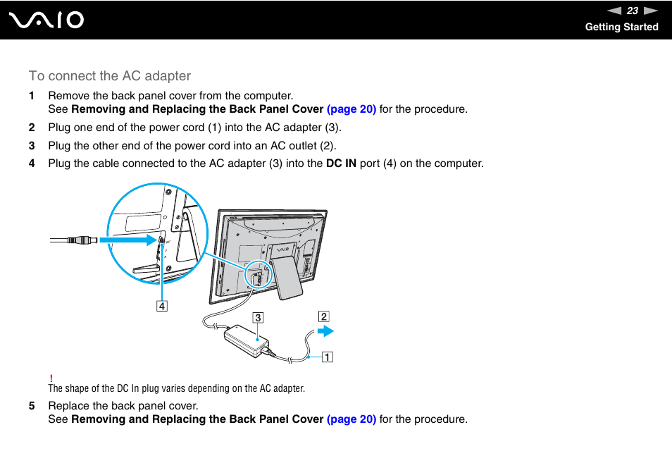 Sony VAIO V G C - LT 2 0 User Manual | Page 23 / 197
