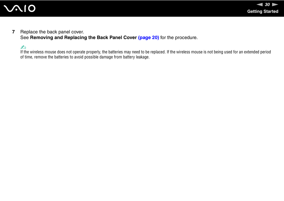 Sony VAIO V G C - LT 2 0 User Manual | Page 30 / 197