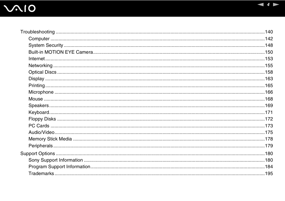 Sony VAIO V G C - LT 2 0 User Manual | Page 4 / 197