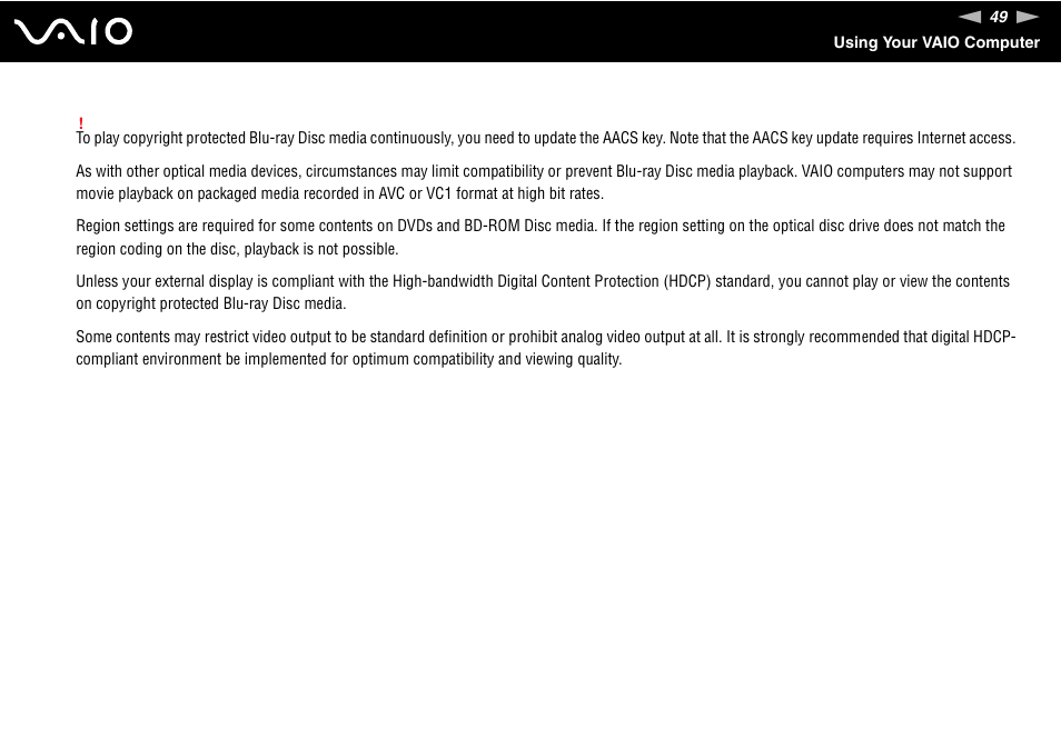 Sony VAIO V G C - LT 2 0 User Manual | Page 49 / 197
