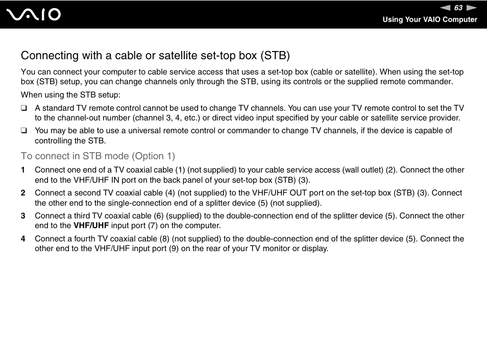 Sony VAIO V G C - LT 2 0 User Manual | Page 63 / 197