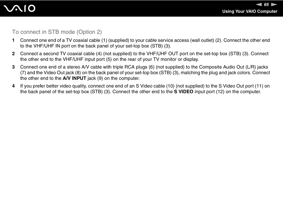 Sony VAIO V G C - LT 2 0 User Manual | Page 65 / 197